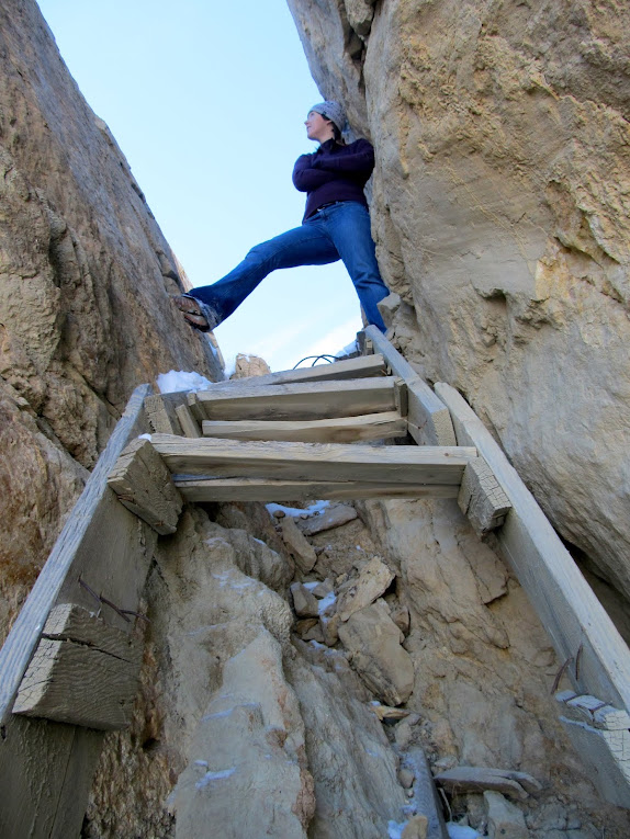 Rachael above the stairs