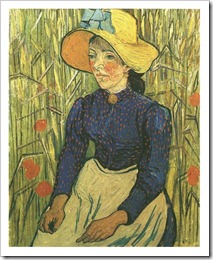 Young-Peasant-Woman-with-Straw-Hat-Sitting-in-the-Wheat