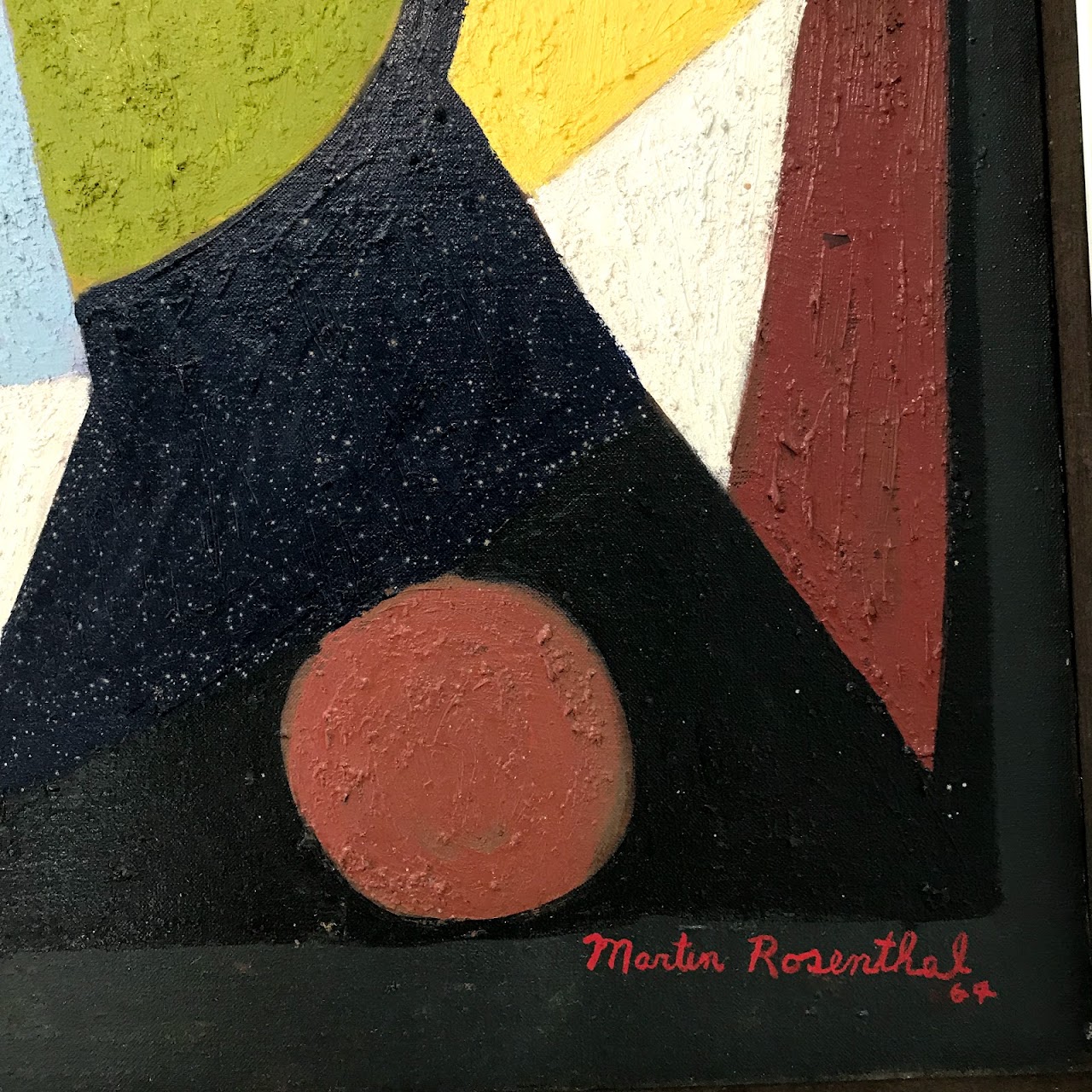 Martin Rosenthal Signed Modernist Abstract Oil Painting