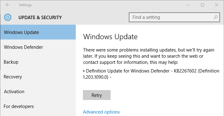 Solucionar el error de actualización de Windows 0x80248007