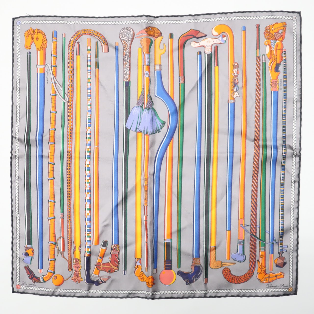 Hermès "Les Cannes" Handkerchief Scarf