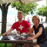 pitstop coffees with my mom in Lausanne, Switzerland in Gruyeres, Switzerland 