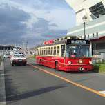 cute red bus in yokohama in Yokohama, Japan 