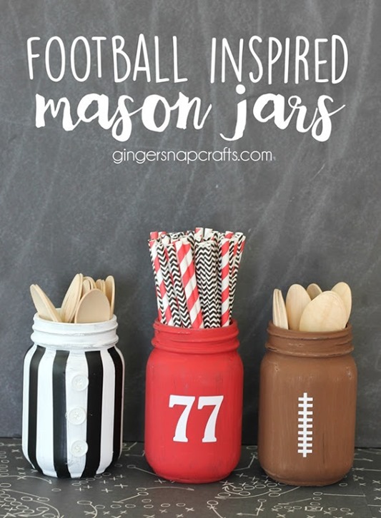 football inspired mason jars at GingerSnapCrafts.com #football #masonjars_thumb