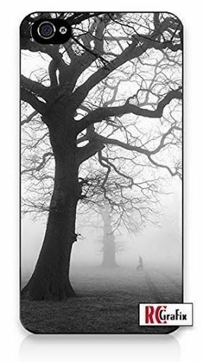 Eerie Symbolic Mystic Tree, Mist, Fog Black White Direct To Case Printed (Not A Sticker) iphone 5c Quality Hard Snap On Case for iphone 5c G T Sprint Verizon - White Case Cover