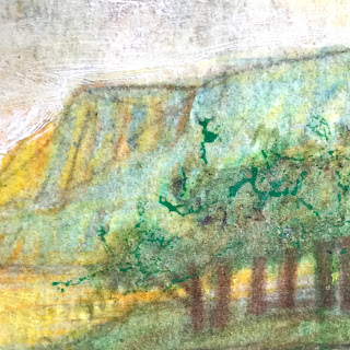 Mixed Media Landscape Drawing