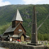 De staafkerk in Røldal.