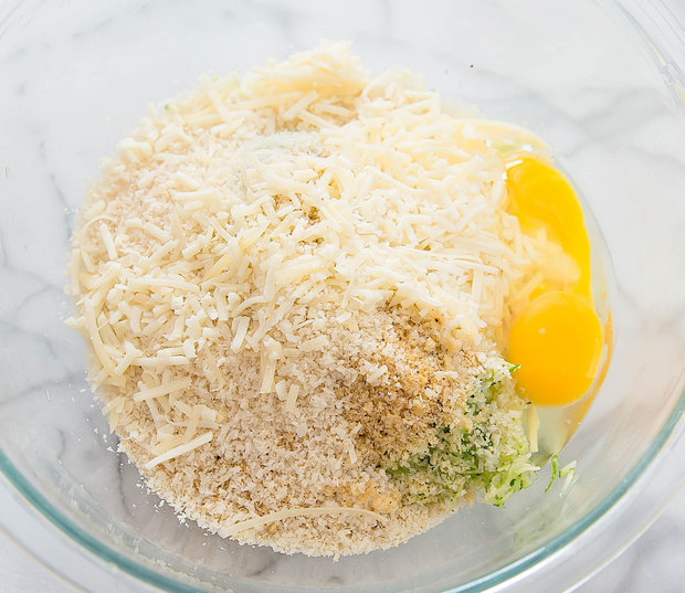 photo of the ingredients in a bowl to make the tots