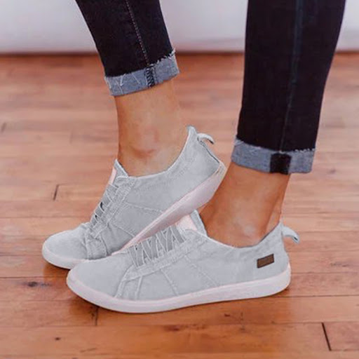 Title 2, One pedal stitched denim single shoes for effor...