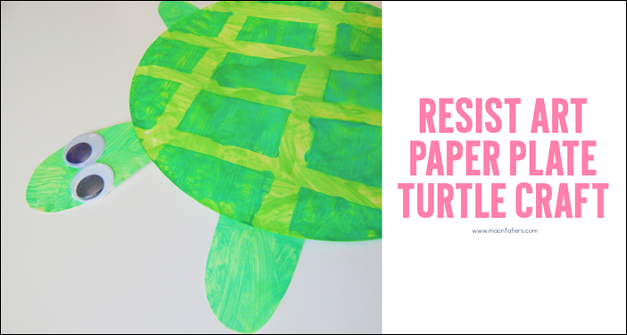 Resist Art Paper Plate Turtle Craft