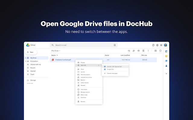 Screenshot of DocHub - PDF Sign and Edit