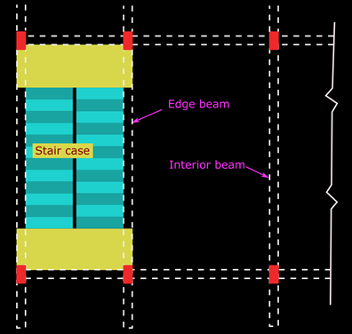 Part key plan of a framed building