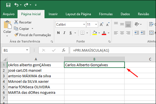 Excel - Como alterar o texto para maiúsculas, minúsculas ou primeira letra em maiúscula - Visual Dicas