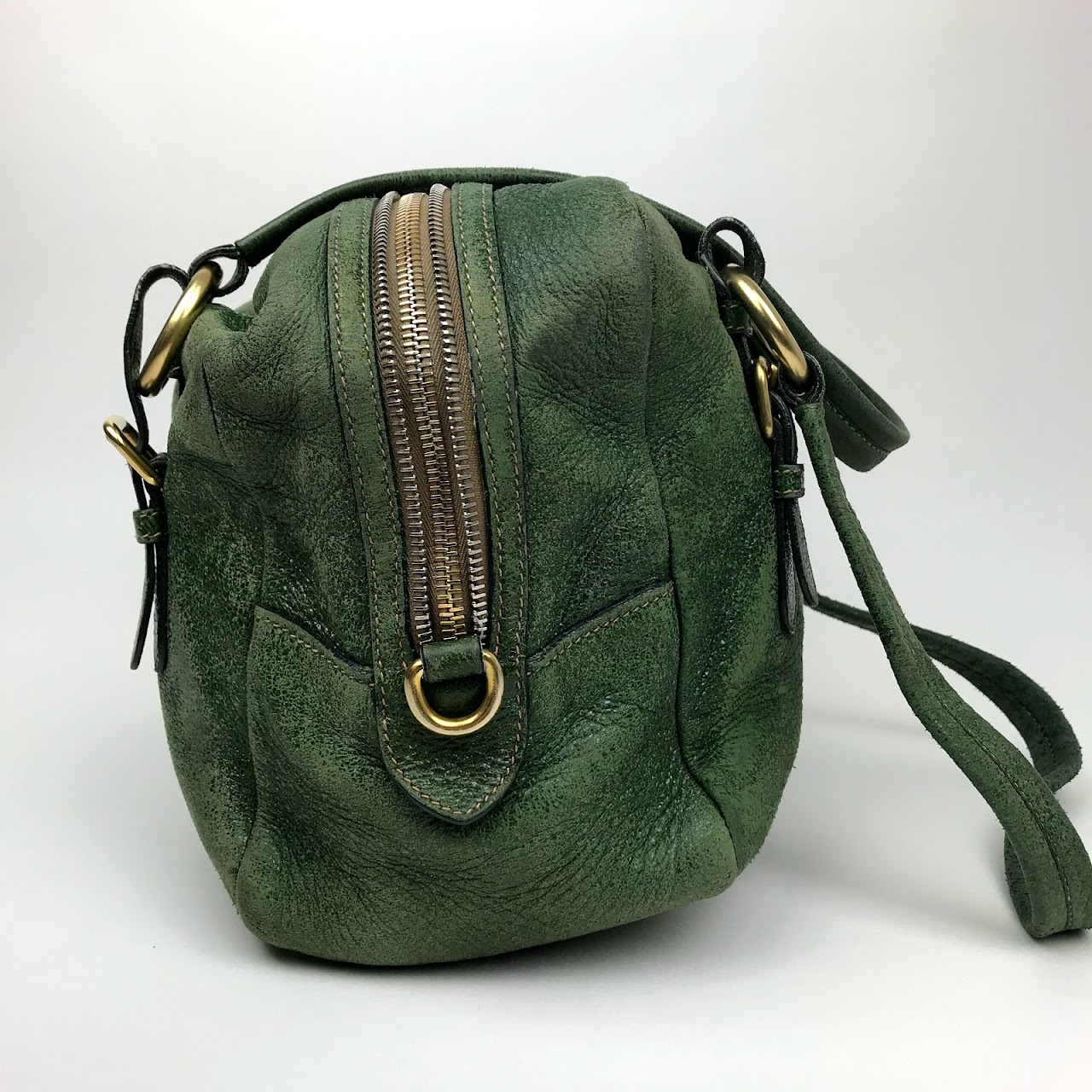 Prada Green Leather Shoulder Bag