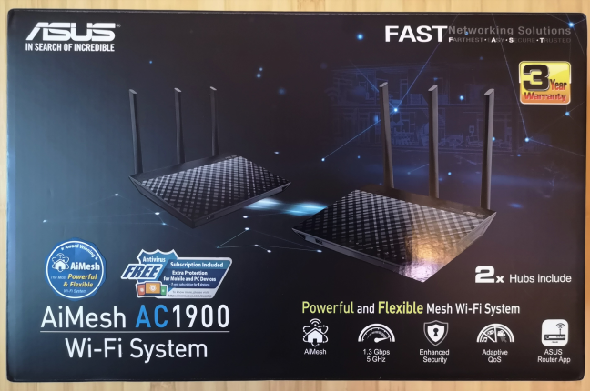 De verpakking van de ASUS RT-AC67U