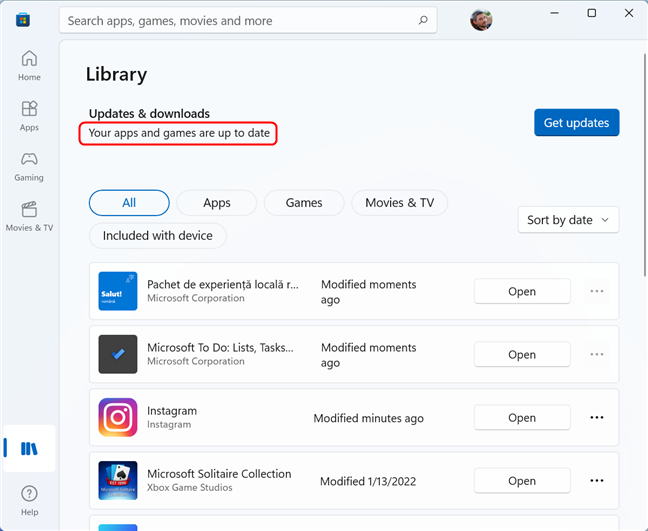 Dit bericht verschijnt nadat de Microsoft Store alle apps heeft bijgewerkt