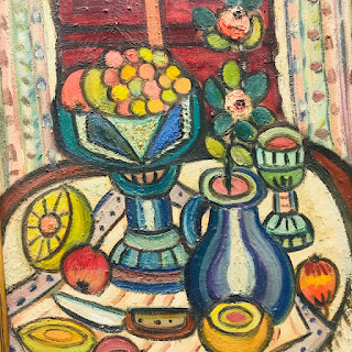 Rosa Boris Signed Modernist Still Life Oil