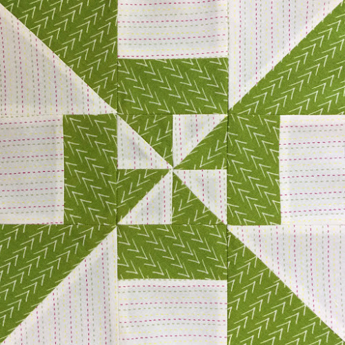 Block 6: Disappearing pinwheel sampler quilt