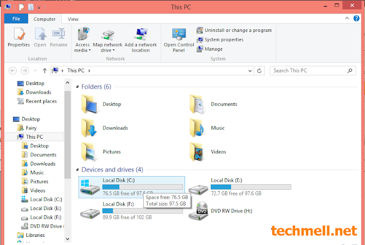 This PC in Windows 8.1