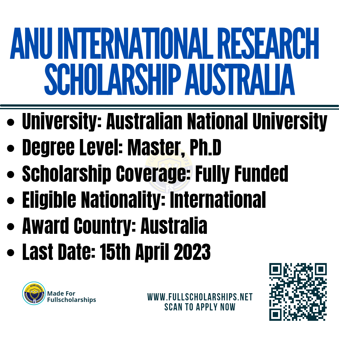 anu international research scholarships