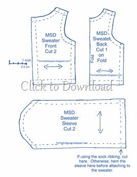 MSD Ball Jointed Doll Sweater Pattern.