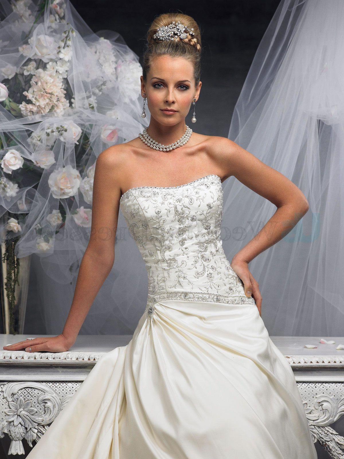 sweetheart strapless mermaid wedding dresses Mermaid Embroidered Bodice