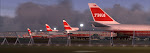 4 different TWA airframes seen here from behind the blast fence at JFK circa 1981