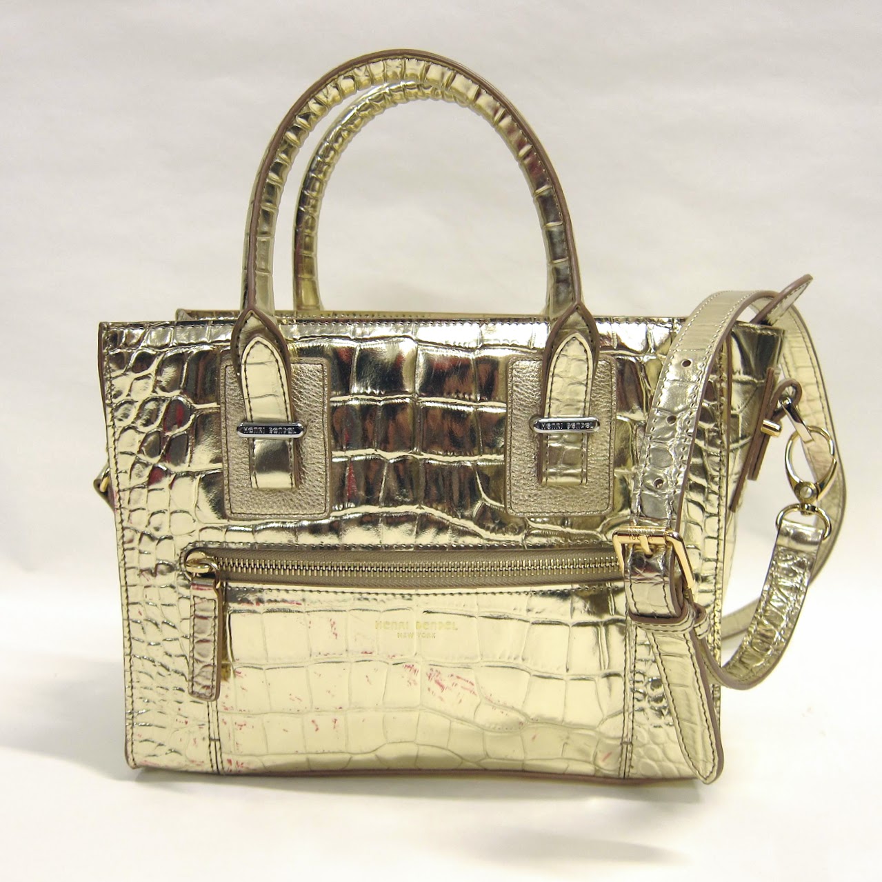 Henri Bendel Gilt Croc Bag