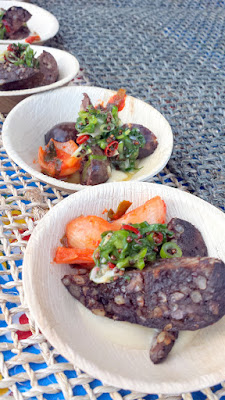 Rachel Yang of Joule also issued a challenge to be adventurous in eating with her dish of Spicy Blood Sausage, Salted Shrimp Sauce, Garlic Chive Kimchi