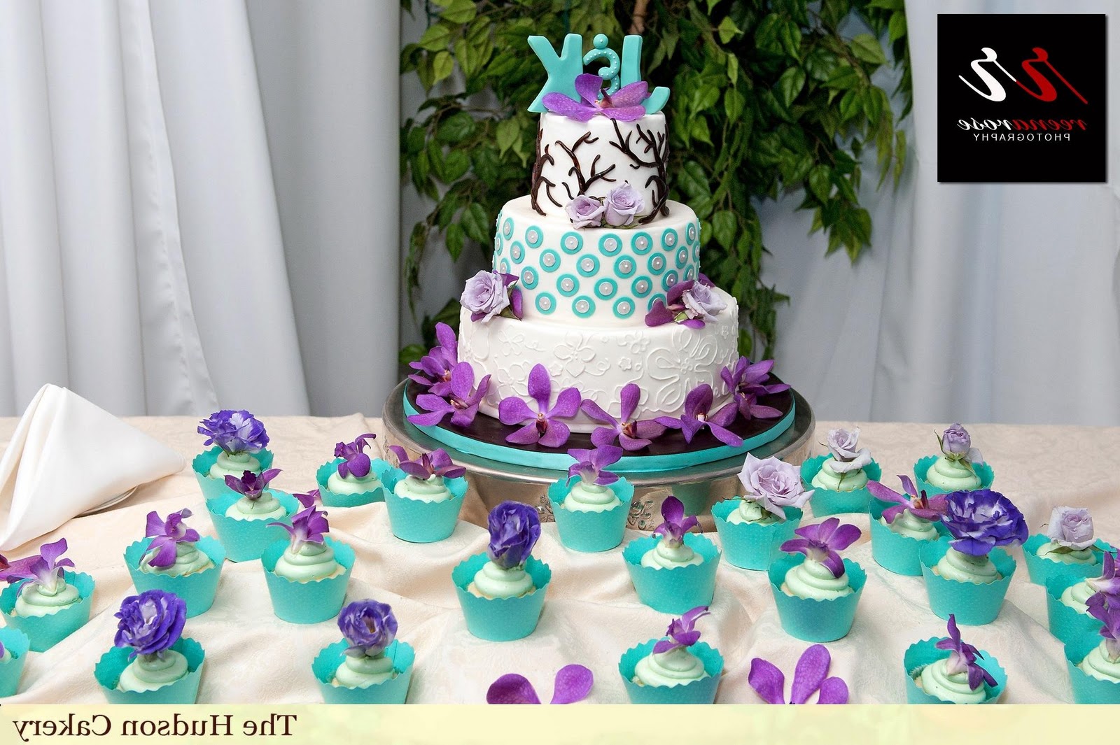 Turquoise Wedding Cake with