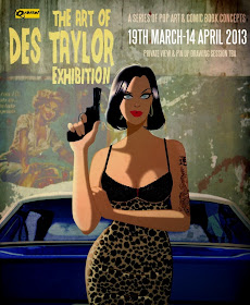 Art of Des Taylor exhibition poster