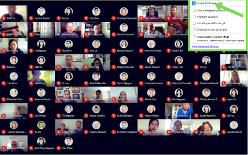 Grid View for Google Meet (Works)