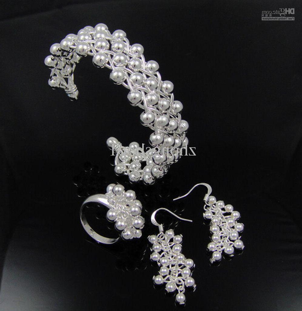 Set Jewelry Fashion Grape Wedding Bracelet  Ring Earring BB 88