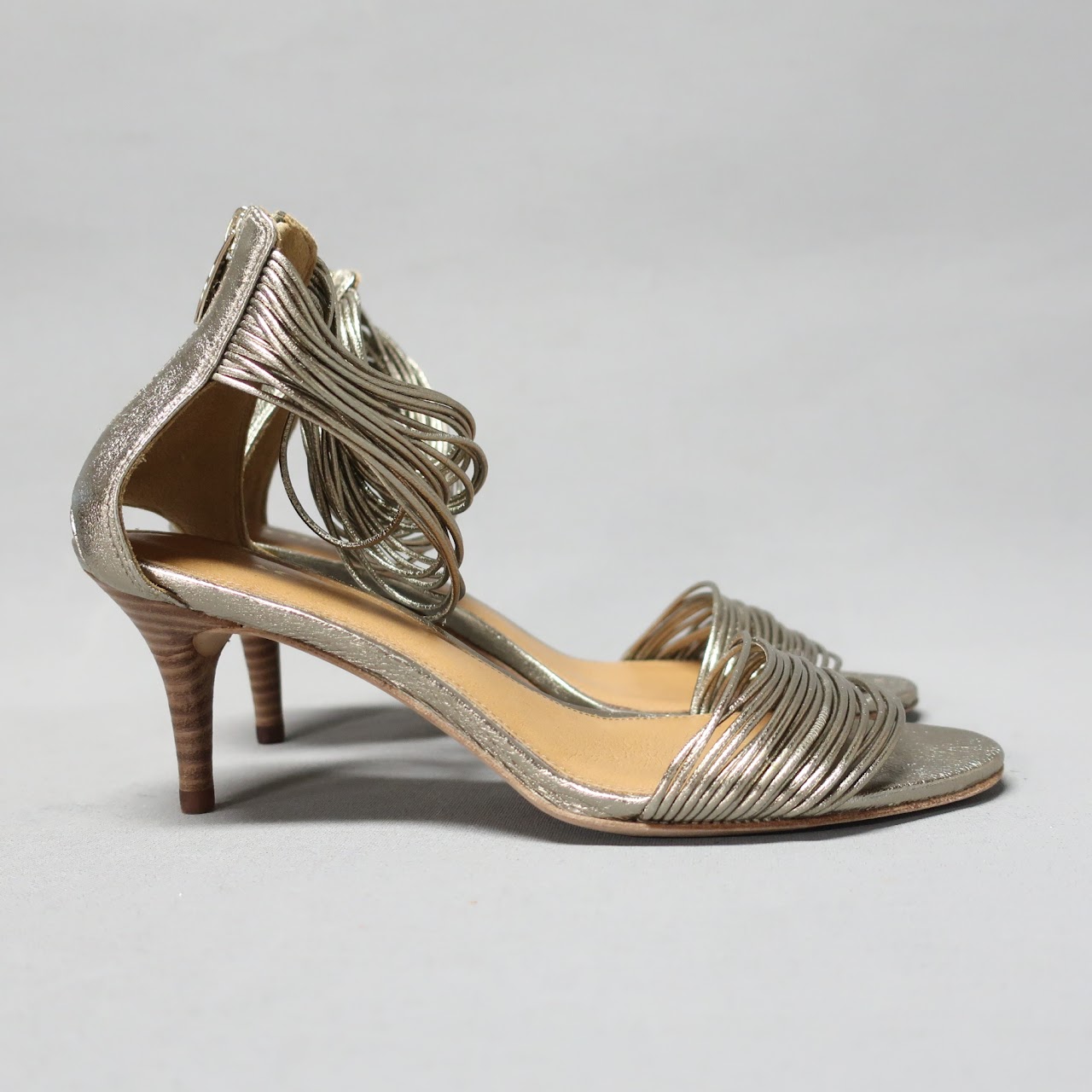 Coach Metallic Ankle Strap Sandals