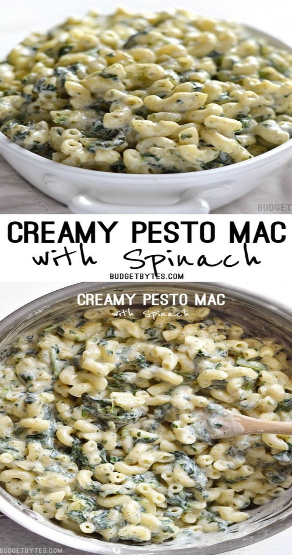 Creamy Pesto Mac With Spinach