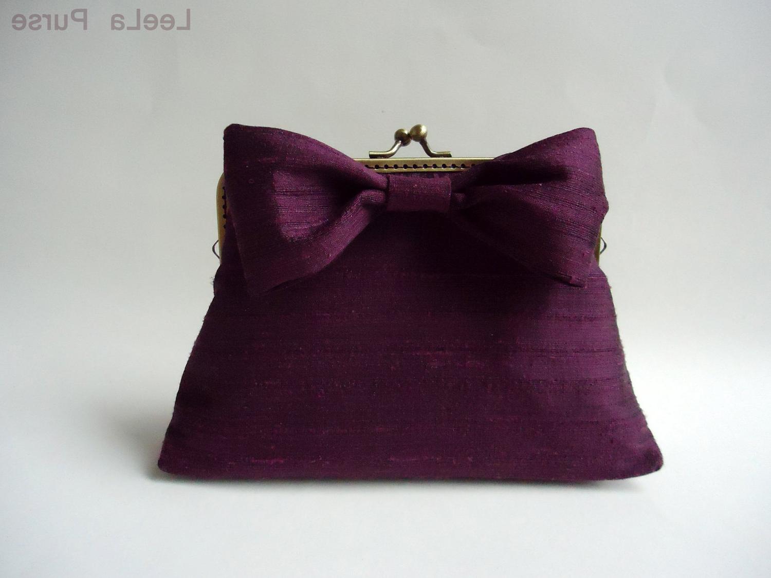 Deep Purple Plum Silk Bow