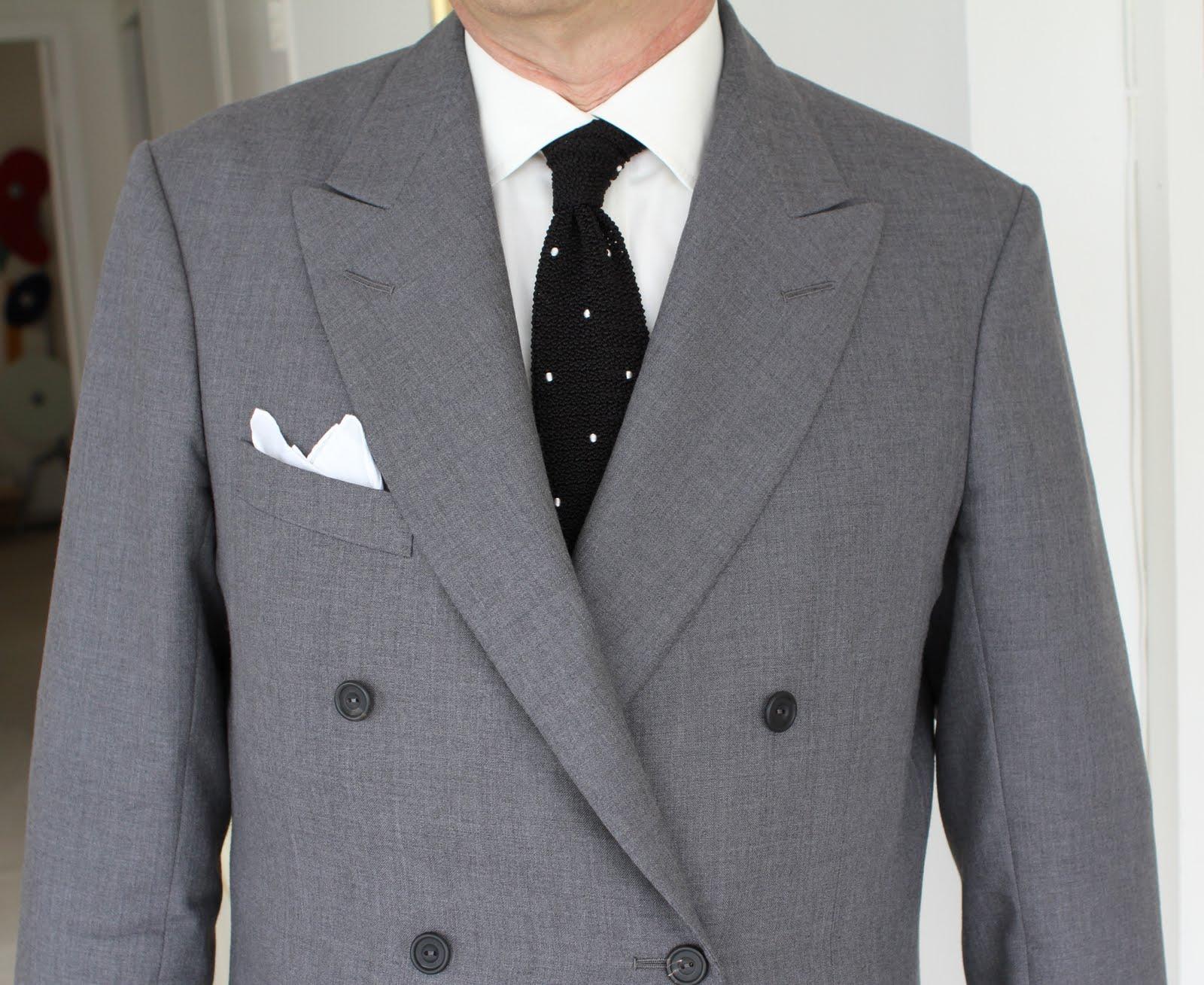 And so, a foggy gray suit from