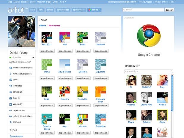 IMAGEM - Novo visual do Orkut 2011