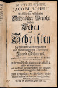 De Vita et Scriptis Jacobi Bohmii Oder Ausfuhrlich Erlauterter Historischer Bericht (1730,in French)