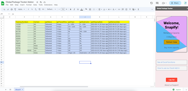 Track DHL shipments in Google Sheets - NoDataNoBusiness