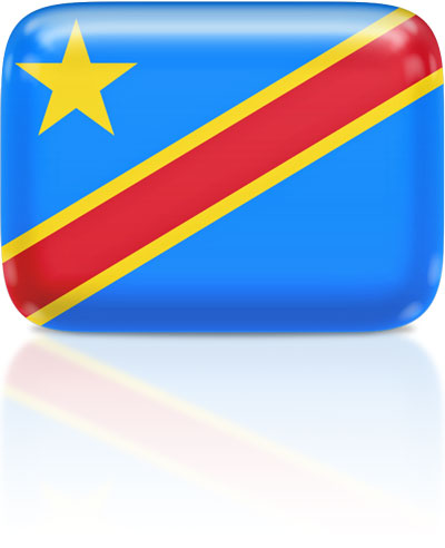 Congolese flag clipart rectangular