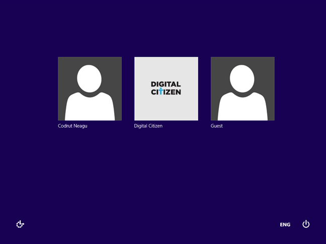 Elenco di utenti di Windows 8.1 mostrato nella schermata di accesso