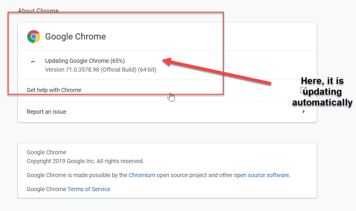 Chrome 브라우저를 최신 버전으로 업데이트