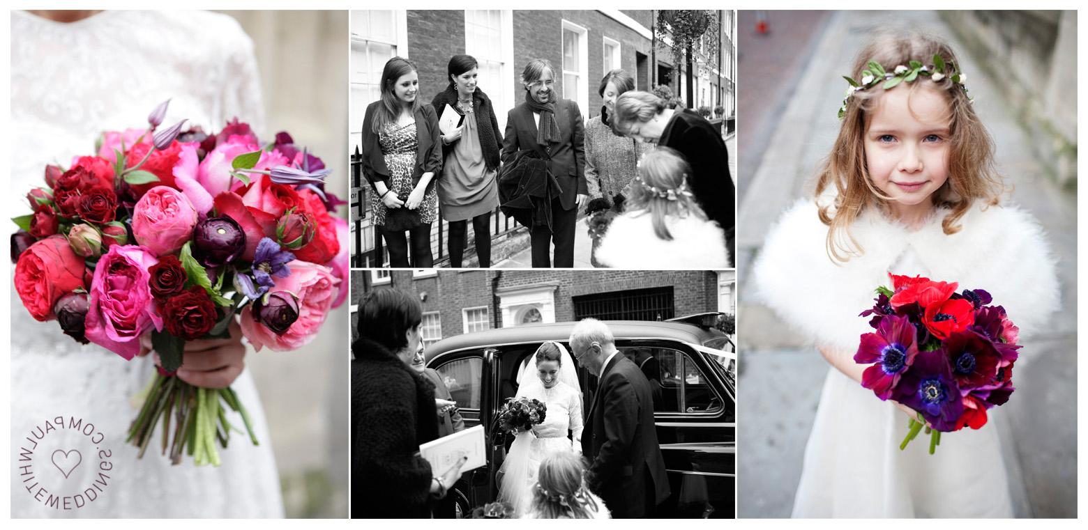 winter wedding church flowers