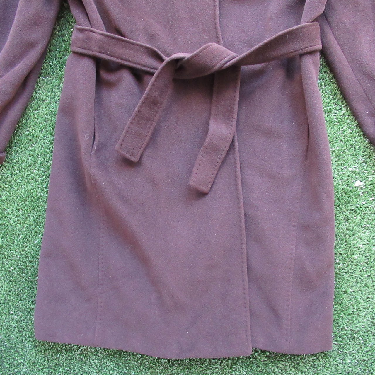 Max Mara Brown Cashmere-Blend Hooded Coat