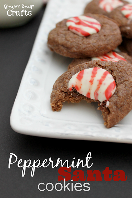 Peppermint Santa Cookies at GingerSnapCrafts.com #cookies #recipe #Christmas[4]