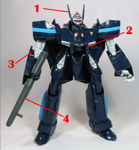 Macross 7 VF-17D Nightmare Armament weapon position