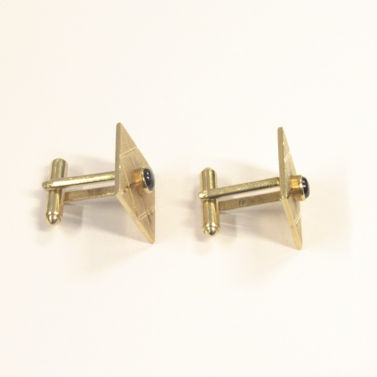 14K Gold and Chatoyant Stone Cufflinks