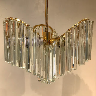 Mid-Century Camer Style Crystal Chandelier