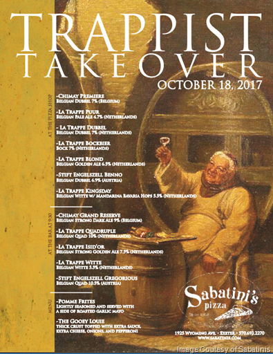 Sabatini’s Trappist Takeover Event 10/18